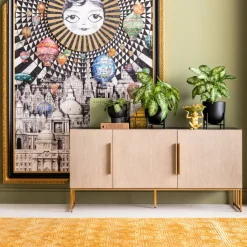 Komoda Cesaro 160x75 Cm Naturalna - Blat Ceramika