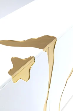 Komoda Cracked 165x80 Cm Biało-złota