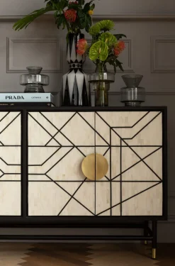 Komoda Credenza 150x80 Cm Czarna