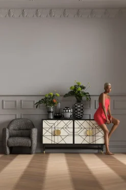 Komoda Credenza 150x80 Cm Czarna
