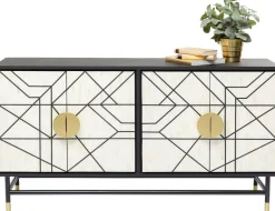 Komoda Credenza 150x80 Cm Czarna