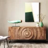 Komoda Drewniana Czterodrzwiowa Boho Podstawa Czarna 177x75 Cm