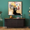 Komoda 3-drzwiowa Boho Drewno Mango Czarne Blat Naturalny 160x75 Cm