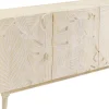 Komoda 3-drzwiowa Drewniana Boho Motyw Roślinny 160x75 Cm