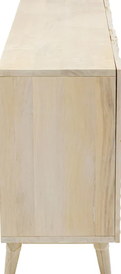 Komoda 3-drzwiowa Drewniana Boho Motyw Roślinny 160x75 Cm