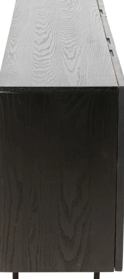 Komoda 3-drzwiowa Fornirowana Czarna Front Kolorowy 160x75 Cm
