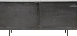 Komoda 3-drzwiowa Fornirowana Czarna Front Kolorowy 160x75 Cm