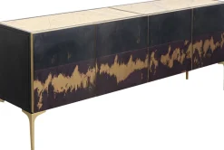Komoda 4-drzwiowa Loft Stal I Marmur 183x75 Cm