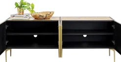 Komoda 4-drzwiowa Loft Stal I Marmur 183x75 Cm