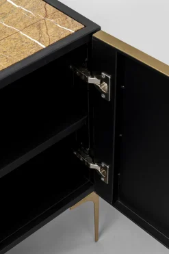 Komoda 4-drzwiowa Loft Stal I Marmur 183x75 Cm