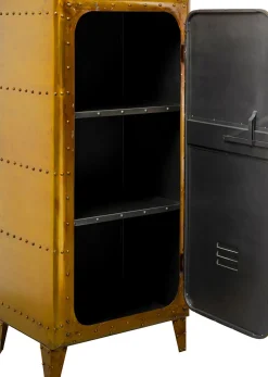 Komoda 1-drzwiowa Loft Złota Stalowa 66x152 Cm
