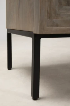 Komoda 3-drzwiowa Rustykalna Z Drewna Mango 115x90 Cm
