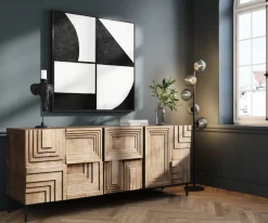 Komoda 5-drzwiowa Rustykalna Z Drewna Mango 184x76 Cm