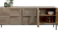 Komoda 5-drzwiowa Rustykalna Z Drewna Mango 184x76 Cm