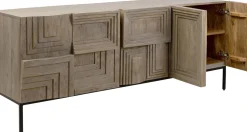 Komoda 5-drzwiowa Rustykalna Z Drewna Mango 184x76 Cm