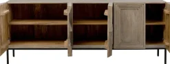 Komoda 5-drzwiowa Rustykalna Z Drewna Mango 184x76 Cm