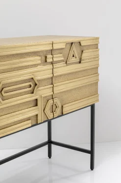 Komoda 4-drzwiowa Złota Ręcznie Kuta Stal Mosiężna 183x86 Cm