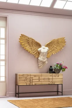 Komoda 4-drzwiowa Złota Ręcznie Kuta Stal Mosiężna 183x86 Cm