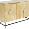 Komoda Dwudrzwiowa Złota Glamour 123x87 Cm
