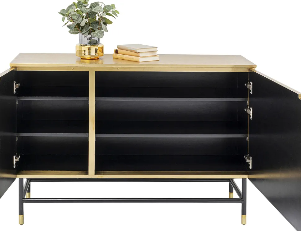 Komoda Dwudrzwiowa Złota Glamour 123x87 Cm
