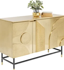 Komoda Dwudrzwiowa Złota Glamour 123x87 Cm