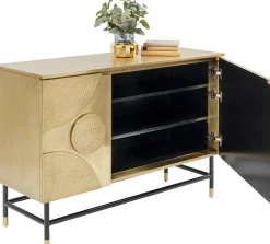 Komoda Dwudrzwiowa Złota Glamour 123x87 Cm