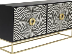 Komoda Electro 160x80 Cm Czarno-biała