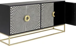 Komoda Electro 160x80 Cm Czarno-biała