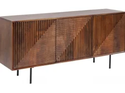 Komoda Grooves 164x79 Cm Brązowa Mango
