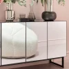 Komoda Lustrzana 4-drzwiowa Nogi Czarne 160x80 Cm