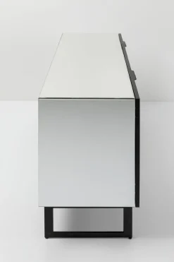 Komoda Lustrzana 4-drzwiowa Nogi Czarne 160x80 Cm