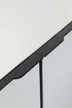 Komoda Lustrzana 4-drzwiowa Nogi Czarne 160x80 Cm