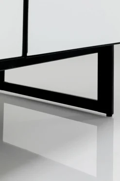 Komoda Lustrzana 4-drzwiowa Nogi Czarne 160x80 Cm
