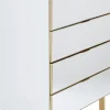 Komoda Lustrzana Z 5 Szufladami Nogi Złote 65x114 Cm