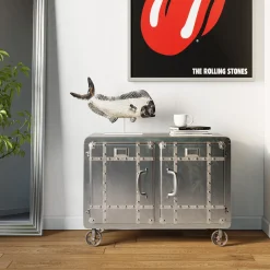Komoda Na Kółkach Buster 81x60 Cm Srebrna