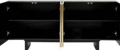 Komoda Nowoczesna 4-drzwiowa Do Salonu Front Czarno-złoty 160x78 Cm