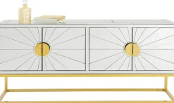 Komoda Queen 162x77 Cm Lustrzana - Podstawa Złota