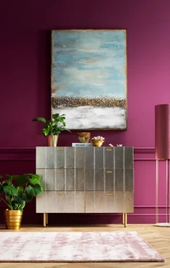 Komoda Srebrno Złota Z Szufladami I Uchwytami 106x89 Cm