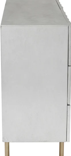 Komoda Srebrno Złota Z Szufladami I Uchwytami 106x89 Cm