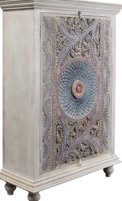 Komoda Wysoka 2-drzwiowa Z Drewna Mango Front Kolorowy 95x140 Cm