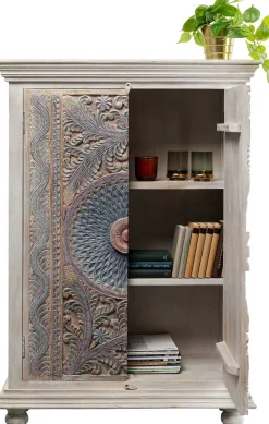Komoda Wysoka 2-drzwiowa Z Drewna Mango Front Kolorowy 95x140 Cm