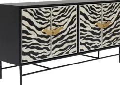 Komoda Zebra 160x80 Cm Czarno-kremowa