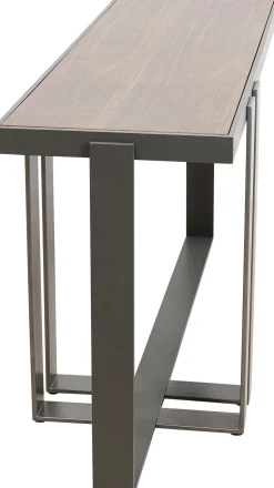 Konsola Do Przedpokoju Blat Fornirowany Orzech Nogi Stalowe 150x45 Cm