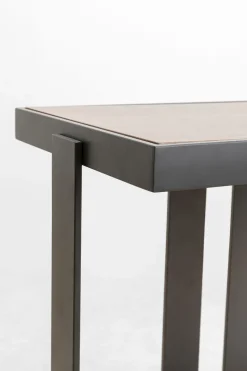 Konsola Do Przedpokoju Blat Fornirowany Orzech Nogi Stalowe 150x45 Cm