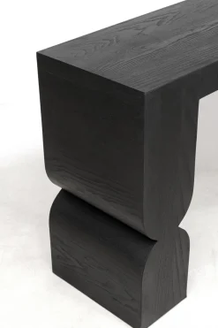 Konsola Do Przedpokoju Czarna MDF 120x38 Cm