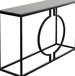 Konsola Miami Loft 120x35 Cm Czarna - Blat Marmur