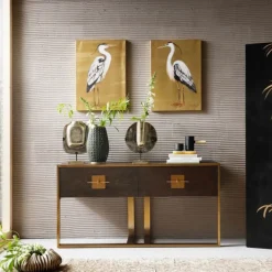 Konsola Osaka 149x45 Cm Brązowa