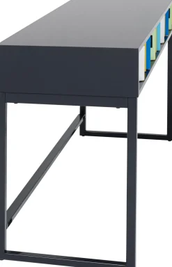 Konsola Z Szufladami MDF Czarna 136x40 Cm Front Kolorowy