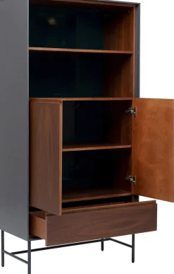 Kredens Selina 82x170 Cm Ciemnoszary - Front Brązowy