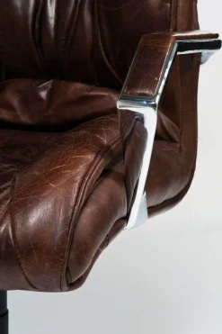 Krzesło Biurowe Cigar 62x113 Cm Brązowe Skóra Naturalna
